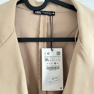 Beige Cropped Oversized Zara Jacket